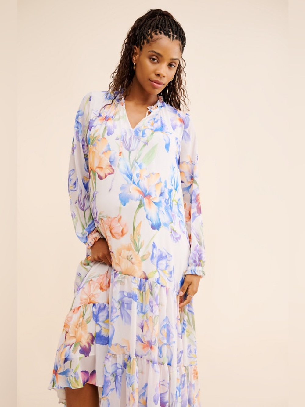 Pietro Brunelli Noemi Floral Maternity Midi Dress Italy M